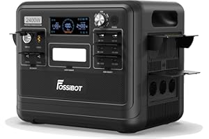 FOSSiBOT Station électrique portable LiFePO4 2048 Wh - Générateur electrique portable solaire mobile avec 230 V/2400 W (pointe 4800 W), USB et QC, stockage d'énergie mobile pour l'extérieur