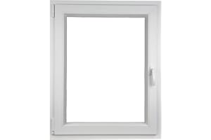 ALUCON Fenster 800x900 mm – Kunststofffenster 80x90 cm – Flügelfenster Innen Weiß/Außen Weiß – DIN Links