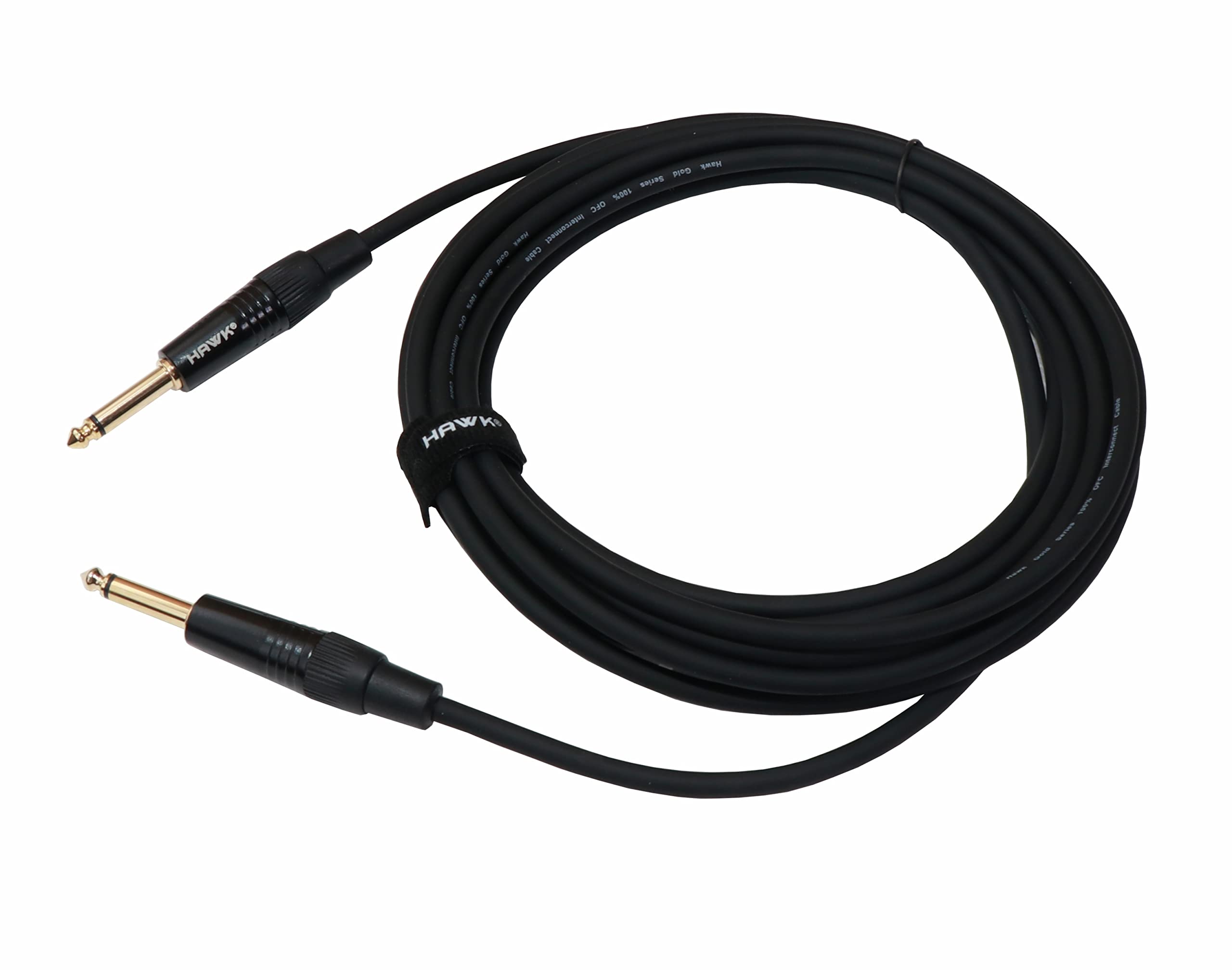 Snungphir Hawk Proaudio Smpg010 Gold Series 6.35Mm Ts Male To 6.35Mm Ts Male With Cable Tie - 3 Meter (Black)