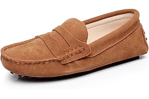 Jamron Femmes Classique Daim/Tissu Noeud Papillon Penny Loafers Confortable Fait Main Pantoufle Mocassins