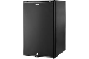 Smad Frigo 12V, Frigo Camping Car 12V 220V, Réfrigérateur Silencieux avec Serrure, pour Voiture Caravane Van Fourgon Chambre Bureau Hôtel Gîte, 50L, Noir