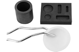 CYSFETENA Hochreines Graphit Schmelztiegel Set mit Zange, Quarz Schmelzofen für Gold Silber Platin Legierungen, Schmelztiegel Gold Schmelzen Set für hohe Temperaturen bis 2800°C