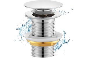 XEERUN Waschbecken Ablaufgarnitur, Ablaufventil Waschbecken, Pop up Ablaufventil, Waschbecken Abflussgarnitur, Waschbecken ohne Überlauf, Ablaufgarnitur Waschbecken für Waschbecken Edelstahl