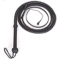 Indiana Jones Style Bull Whip 4 Foot 8 Plaits Real Cow Hide Leather Equestrian Bullwhip Black