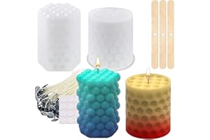 ACEWARMS Candle Moulds,Candle Moulds for Candle Making,2 Pcs 3D Pillar Bubble Silicone Candle molds Set,DIY Silicone Mould Silicone Resin Mould for Making Candles, Soaps, Wax Crafts