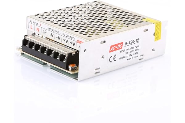 LEDMO 12V 10A Convertisseur AC 110/220V to DC Commutation Alimentation 120W pour CCTV,Radio,Projet Informatique, LED Light Strings