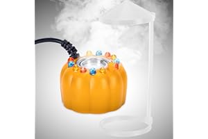 FITNATE Nebulizzatore ultrasonico, nebulizzatore a ultrasuoni, 12 LED che cambiano colore, a forma di zucca con paraspruzzi per Halloween, quantità di nebbia ≥ 400 mL/H, con spina EU