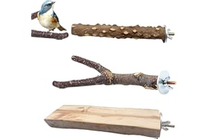 XCNPER 3 PCS Parrot Perch, 15 Cm Natural Wood Parrot Perch for Cage, Parrot Branch Platform, Used for Couples of Parrots, Chicks, Parrots, and Long Tailed Parrots