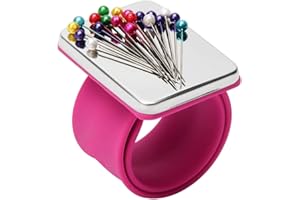 CoiTek Magnetic Wrist Sewing, Portable Arm Pin Cushion Magnetic Pincushion with Wristband for Sewing Collection(Pink)