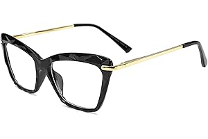 FEISEDY Oversized Classic Cateye Glasses for Women Crystal Frame Clear Lens Fashion Glasses Womens Eyewear B2440