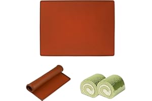 DREAKU Moule Genoise 30x40x0.8cm, Silicone Moule a Genoise Rectangulaire, Anti-débordement Roulé Suisse Tapis de Cuisson Rectangulaire