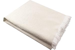 YIBO Colcha para Sofá y Cama, Cubresofá, Cubrecama, Funda para sofá y Cama, Colcha de Algodón y Poliéster, Colcha 230x290, Suave y cómoda, Beige Blanco, Colcha con Dibujo Rayas