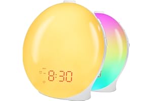 ‎BELLALICHT BELLALICHT Lichtwecker Wake Up Licht, Vollbildbeleuchtung Sonnenaufgangssimulation Dual Wecker, Schlafhilfe, Snooze/FM-Radio/Multi Farblichter und Töne für Kinder Erwachsene