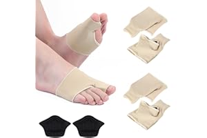 GHYUI Alluce Valgo Correttore,6 Pz Tutore Alluce Valgo,Divaricatore Dita a Martello Piedi,Correttore Alluce Valgo Epitact Punte Foot Fix Pad Cucite per Dolori Alluce Valgo per l'uso Diurno e Notturno