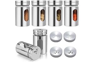 Aiareozy 6 Pezzi barattoli spezie per cucina, 80 ml contenitori spezie, vasetti spezie, spice jar, barattoli spezie vetro, per Sale Pepe Macinato Zucchero