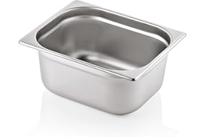 Morleos GN 1/2 150 mm - 8,5 L Gastronormbehälter aus rostfreiem Edelstahl 325 x 265 mm | stapelbar & rostfreier GN Behälter | Gastronomie-, Event- & Catering Zubehör aus robusten 0,7 mm Stahl