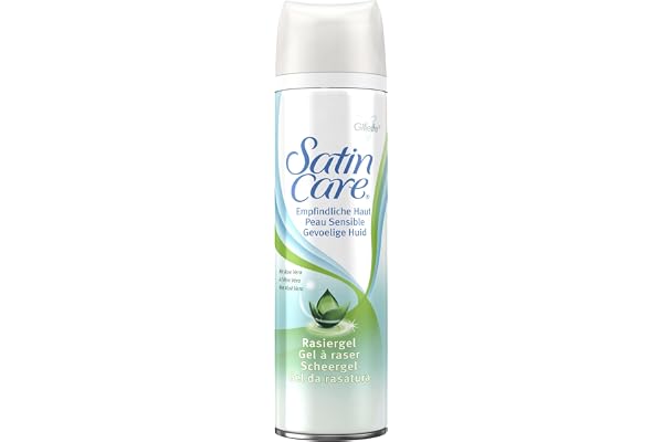 Gillette Satin Care Aloe Vera Whirl Sensitive Gel À Raser Pour Femme Pour Peau Sensible 200 ml