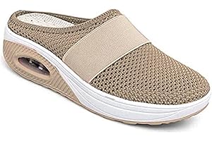 ZEYSTD Casual Air Cushion Slippers Slip-On Walking Breathable Mesh Sandals, Orthopedic Shoes for Women Non-Slip Mule Casual Clogs