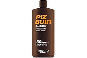 PIZ BUIN Allergy Protector Solar Corporal SPF 30, Protección Alta para pieles sensibles, Loción para el cuerpo, Protección UVA/UVB, Rápida absorción, 400 ml