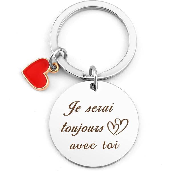 Porte-Clés Gravé Cadeau Pour Amie/Amoureux – Alliage – 3cm – Messages D'Amour – Pour Noël, Anniversaire, Saint-Valentin - 4