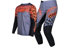 Willbros Jeunesse Ensemble de Pantalons et Jersey MX Ensemble D'équipement de Motocross Enduro Enfants Hors Route MTB ATV Moto Garçons Filles