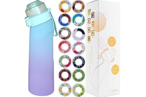 Putextile Air Gourde Starter Up Set avec 1 dosettes aromatiques, bouteille d'air 650 ml boisson fruits parfum eau douce et%0 tasse d'eau pour et en plein air gym (Gradient Blue+1 Random Pod)