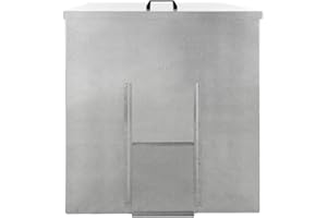 MONSTER SHOP Bunkier do przechowywania węgla 250 kg 390 l ocynkowana stal podniesiona metalowa podstawa wzmocniona płyta przegroda wodoodporna odporna na rdzę i gryzonie drewno drzwi przesuwne drzwi przesuwne