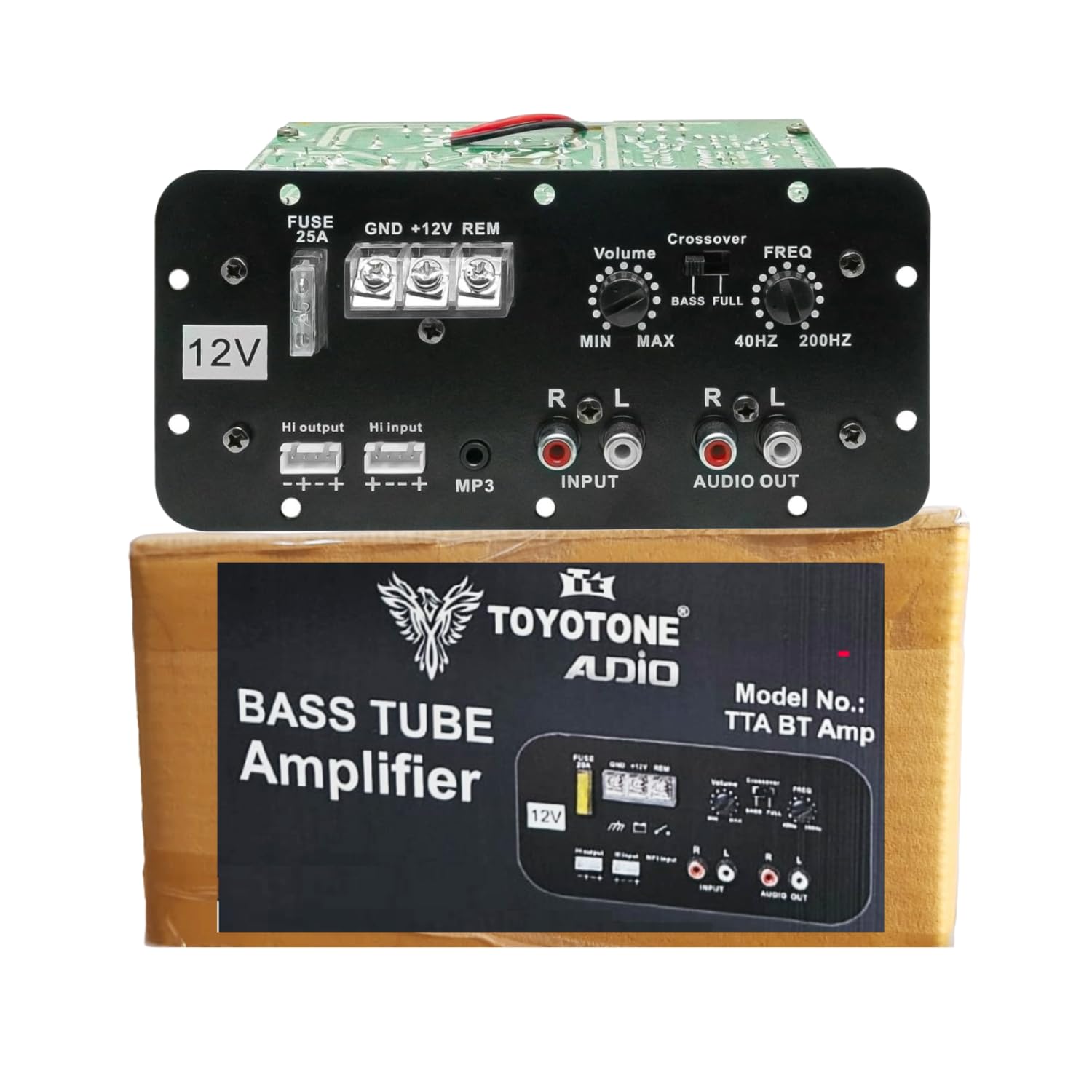 TOYOTONE 12V Dual Channel 150W Car Multi-Channel Pure Bass Amplifier Stereo Power Mono Amp Audio, Bass Subwoofer Kit, Monoblock, Class AB, MOSFET Power Supply