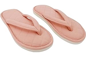 ofoot Infradito da Donna in Cotone Comodo Spa Infradito Pantofole da Casa, Traspirante Punta Aperta Slip On Scarpe da Interno in Schiuma di Memoria Spessa