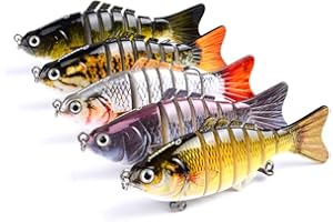 MKNzone 1 pc 10 cm 15.5g Multi jointé Leurres de pêche Dur appâts réaliste 7 Segments Swimbait, 5 Couleurs aléatoires