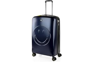 Smiley Originals - Maletas Grandes de Viaje: Maleta Grande 23 Kilos, Maleta Viaje Grande, Maleta De Viaje para Todas Tus Aventuras. Material ABS Resistente y Ligera, Azul-Negro