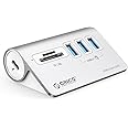 ORICO USB 3.0 Hub Aluminum with SD/TF Card Reader [5Gbps], 3 Port USB Hub with 1.64Ft USB-C Cable and USB-A Adapter USB Splitter for iMac, All MacBooks, Mac Mini