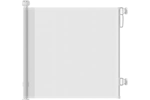 Allyson® Treppenschutzgitter Ausziehbar, Türschutzgitter bis 140 cm Treppengitter für Kinder & Haustiere, Kinderschutzgitter 85 cm Höhe, Haustierschutzgitter Einziehbar, Verstellbar & Stabil – Weiß