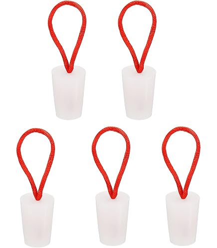 Produktbild von 5er-Pack Konische Silikonstopfen 15–20 Mm – Mit Griff, Für Reagenzgläser, Rohre & Abflüsse, Säurebeständig