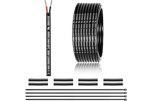ENERJOUR 22 AWG 2x0,3mm² 2 Adriges Kabel 7,62 Meter, 2 adrig Draht aus verzinntem Kupfer, PVC 22AWG 2 adrig für DC 5V/12V/24V, LED Beleuchtung, Verlängerungskabel, kfz usw, CE Zertifizierung