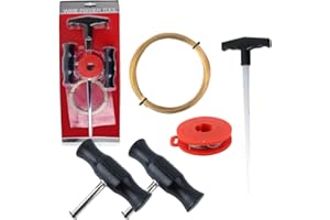 QKTYB 5 Pcs Kit d'Outils de Dépose de Pare-Brise de Voiture, Outil de Retrait de Pare-Brise, Kit doutils de dépose pare-brise de voiture, Fil de Coupe de Verre pour Fenêtre de Pare-Brise avec Poignées