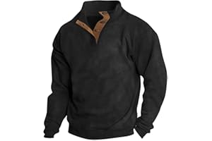 Generisch Herren Sweatshirt Outdoor Einfarbig Pullover Stehkragen Button Patchwork Classic Coat Sweater Winter Casual Pulli Langarm Plaid Tops für Männer