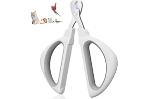Euqvunn Cortauñas Gato, Profesional Corta Uñas Gatitos con Seguro Posicionamiento Orificio, Tijeras Gatos Uñas Adecuado para Gatitos, Conejos, Cobayas, Cachorros y Animales Pequeños (Gris)