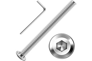 Valorada 20Pcs M6 Bolts, M6 x 80mm Flat Head Hex Socket Screws, 304 Stainless Steel Furniture Bolts, Full Thread Machine Screws with Hex Key