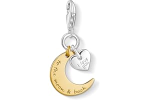 THOMAS SABO Damen Charm-Anhänger Stern & Mond Charm Club 925 Sterling Silber 1794-051-14