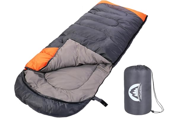 SWTMERRY Sac de couchage 4 saisons (été, printemps, automne, hiver) temps chaud et froid - léger imperméable, utilisation intérieure et extérieure pour les enfants adultes randonnée randonnée sac à dos camping