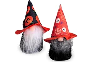 NARAMAKI 2 Gnomi di Halloween Decorativi 15cm - Coppia di Gnomi Halloween Senza Volto - Allestimenti per Halloween - Decorazioni Halloween - Autunnale