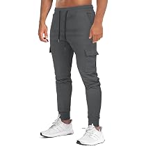 GINGTTO Men's Slim Fit Jogger Sweatpants - Casual Workout Pants With Deep Pockets