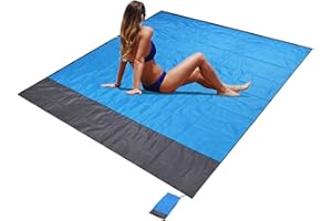 Senders Stranddecke, Picknickdecke, sandfreie Strandmatte, wasserdicht, leicht, 200 x 210 cm, faltbare tragbare Taschendecke, übergroße Picknickdecke, Campingmatte für Outdoor, Garten, Park, Gras, Rei