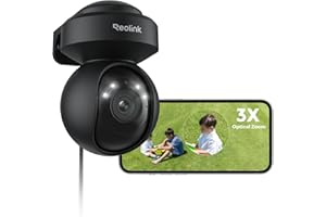 Reolink 4K Outdoor Plug-in WiFi 6 Security Camera with 3X Optical Zoom, PTZ 360° View for CCTV camera, Smart Detection, Auto Tracking, Color Night Vision, 2-Way Audio, E1 Outdoor Pro (Black)