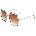 FEISEDY Women Large Hexagon Inspired Sunglasses Fashion Irregular Design Style Geometric B2503