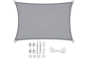 Vivanutria Stonehill Sonnensegel Rechteck 3 x 4 m + GRATIS (!) Befestigungsmaterial | Farbe Taupe | für Garten, Balkon & Terrasse | Sonnenschutz | Wetterschutz | wasserabweisend | PES | Polyester