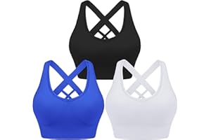 Leversic Reggiseno Sportivo da Donna Top Sportivo Donna Top Fitness Donna Reggiseno Imbottito Palestra Donna Senza Ferretto Reggiseni Push Up per Yoga Jogging Gym S-XL