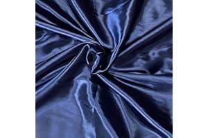 Novato Textiles Silky Satin Liquid Fabric Plain Luxury Craft Dressmaking Fabric 60'' Wide pre Cut (Navy, 1 Meter)