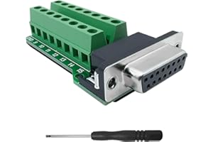 iYueMps DB15 Terminal Adapter 15 pin femmina Breakout adattatore D-SUB RS-232 seriale a 15 pin morsettiera senza saldatura modulo di segnale